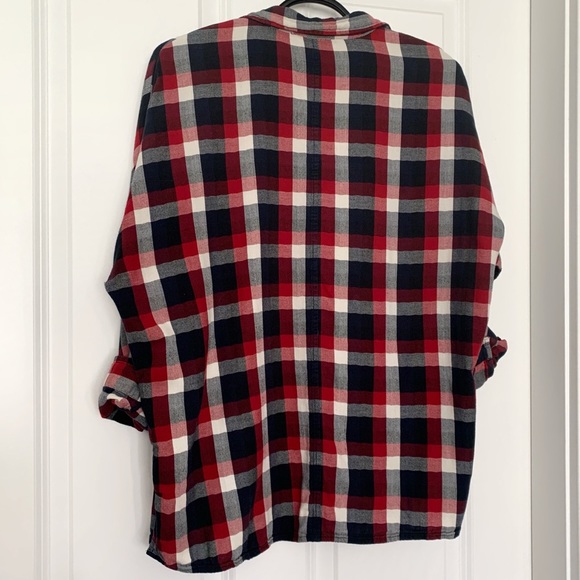 •FOREVER 21• Plaid 3/4 Sleeve Shirt Size L - Picture 5 of 9